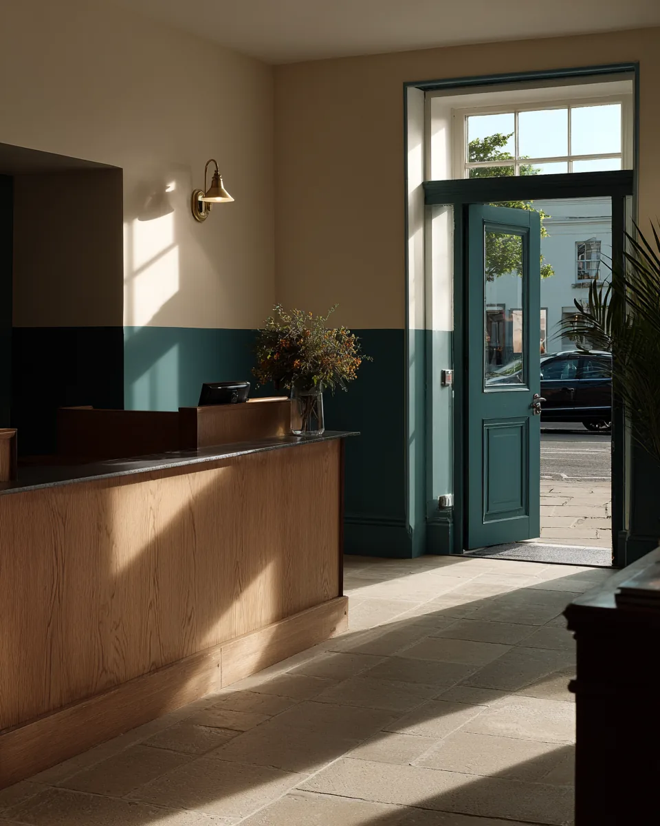 Entrance hall of a small independent city hotel